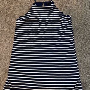 Papermoon Navy and White Striped Dress Tag says medium but fits women’s large